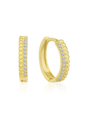 Zirkon Taşlı Alman Küpe